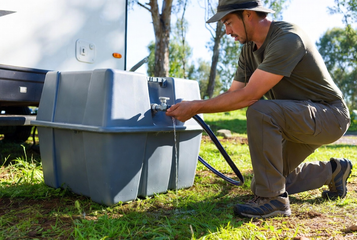 How to Empty Black Water Tank Into Portable Tank