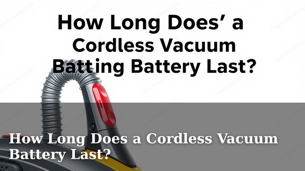 How Long Does a Cordless Vacuum Battery Last?