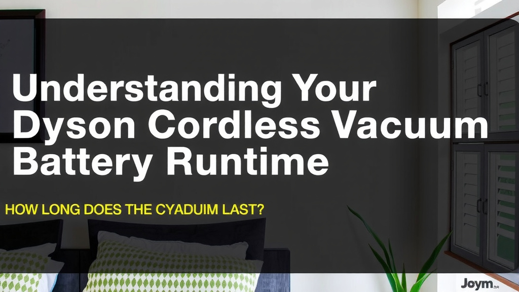 Understanding Your Dyson Cordless Vacuum Battery Runtime