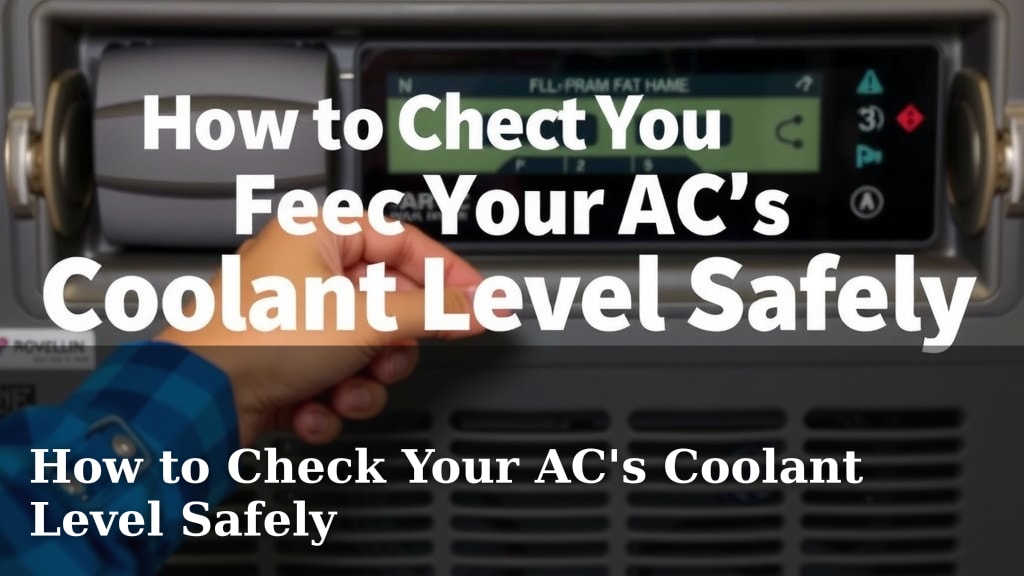 How to Check Your AC's Coolant Level Safely