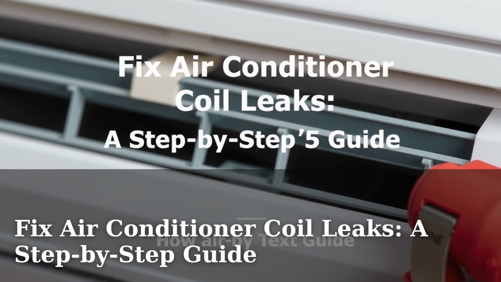 Fix Air Conditioner Coil Leaks: A Step-by-Step Guide
