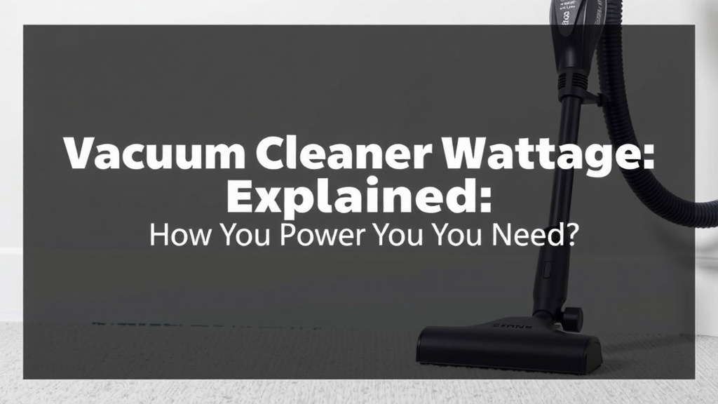 Vacuum Cleaner Wattage Explained: How Much Power Do You Need