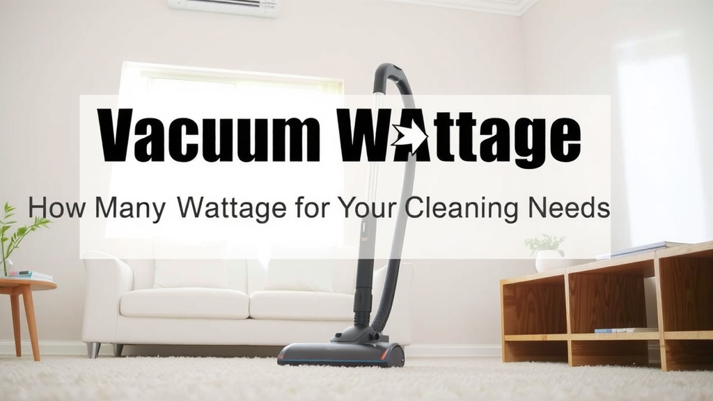 Understanding Vacuum Wattage for Your Cleaning Needs