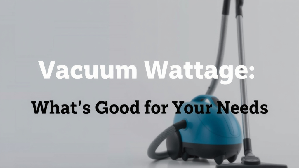 Vacuum Wattage Explained: What's Good for Your Needs