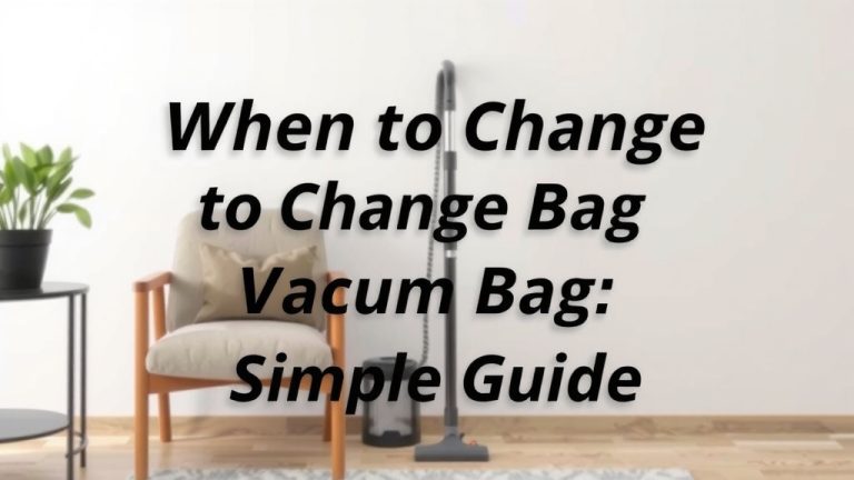 When to Change Your Vacuum Bag: A Simple Guide