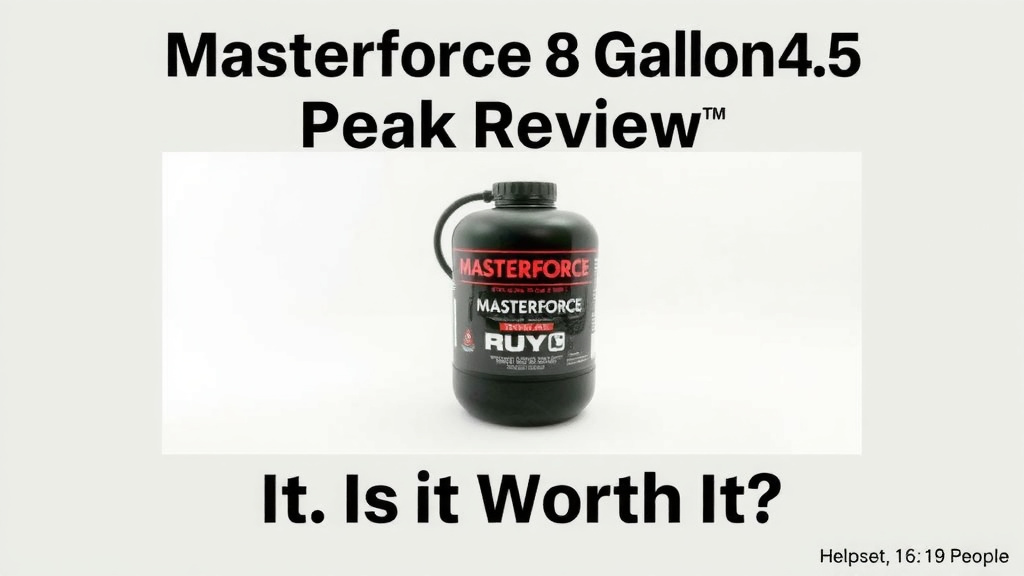Masterforce 8 Gallon 4.5 Peak Review: Is It Worth It