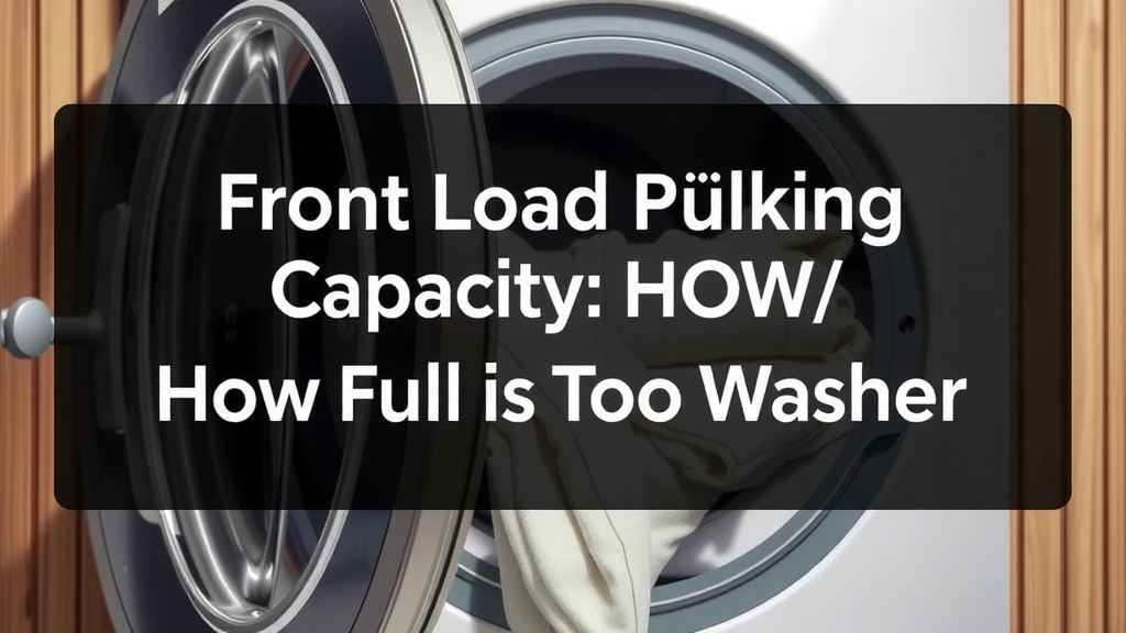 Front Load Washer Capacity: How Full Is Too Full