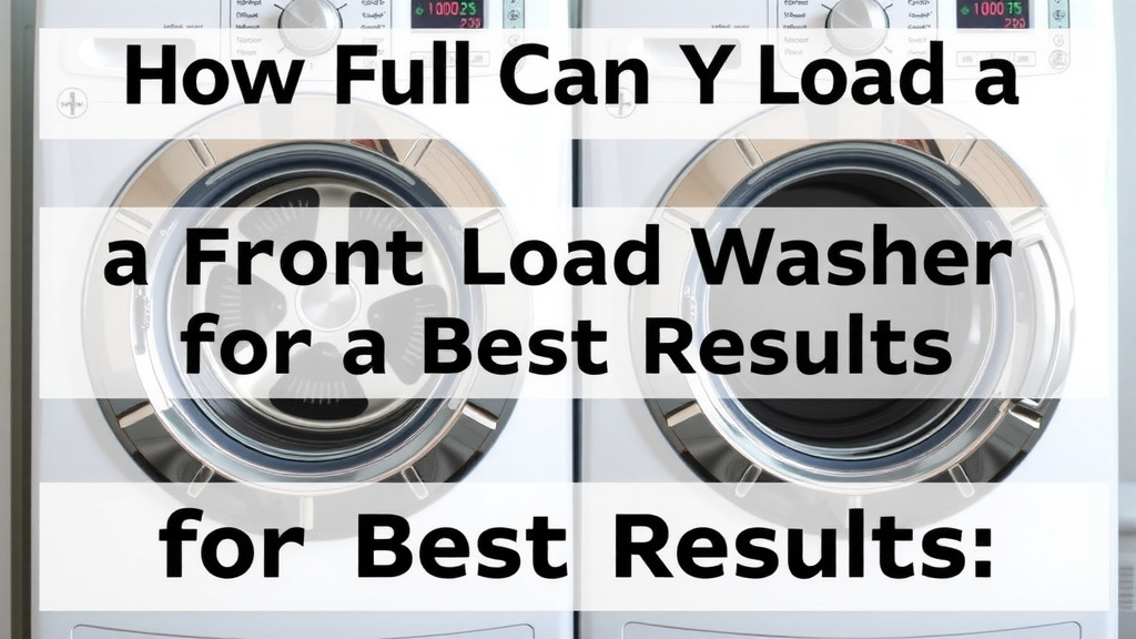 How Full to Load a Front Load Washer for Best Results