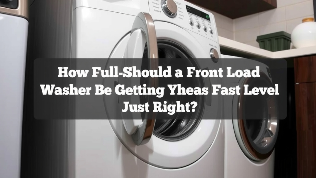Getting Your Front Load Washer Fill Level Just Right
