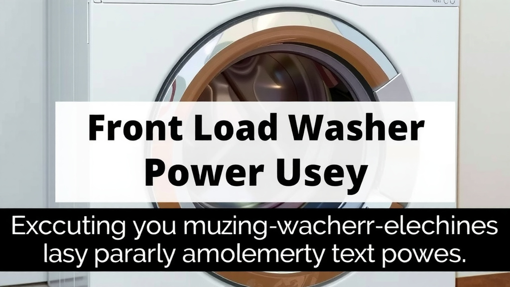 Front Load Washer Power Use: How Much Electricity