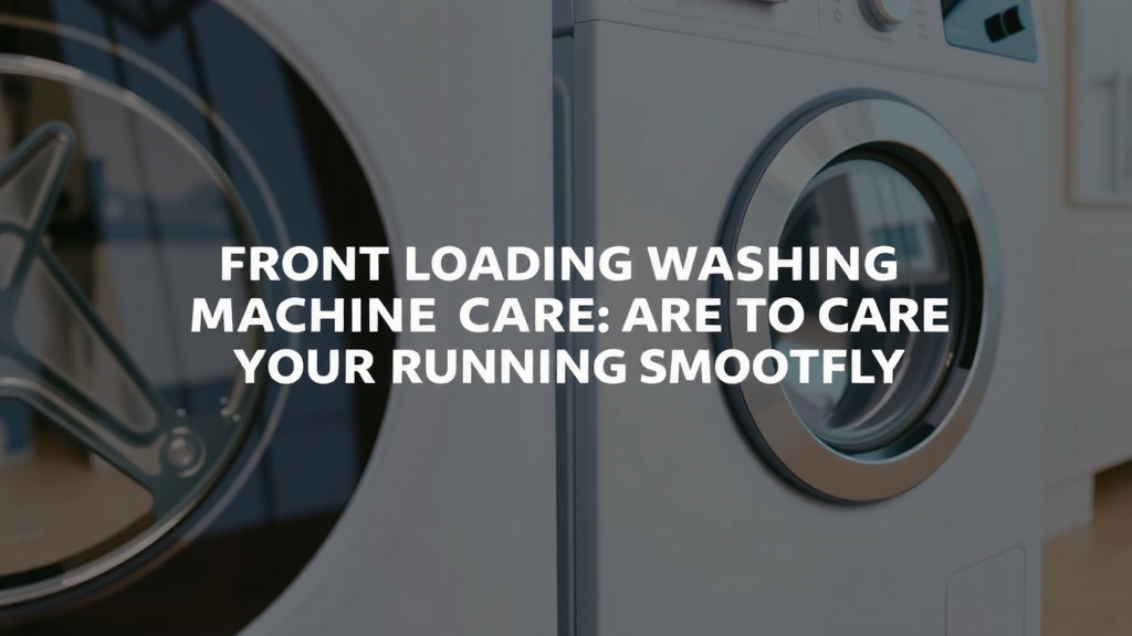 Front Loading Washing Machine Care: Keep Yours Running Smoothly