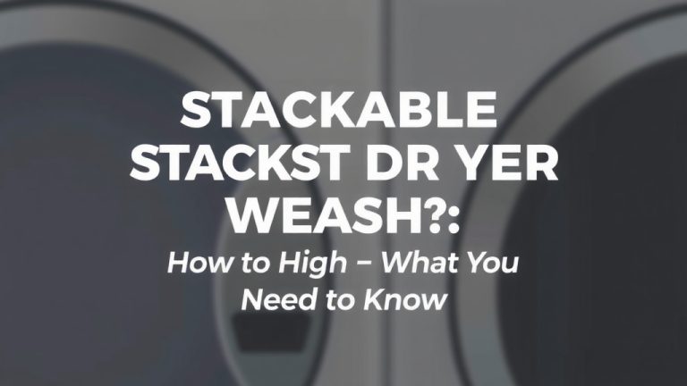 Stackable Washer Dryer Height: What You Need to Know