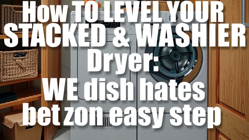 How to Level Your Stacked Washer Dryer: Easy Steps